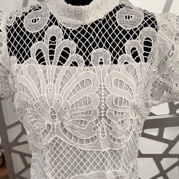 SHEIN Elegant White Lace Mini Dress - Picture 5 of 10